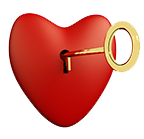 small heart and key