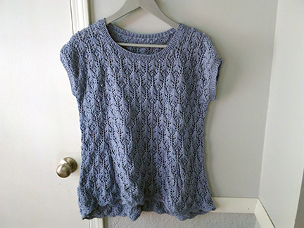 VKSPR17 Leafy Lace Top--Blue